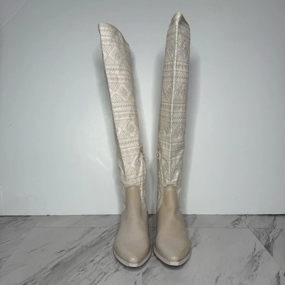 Free People Bren Crochet Slouch Tall Boot 37 1/2